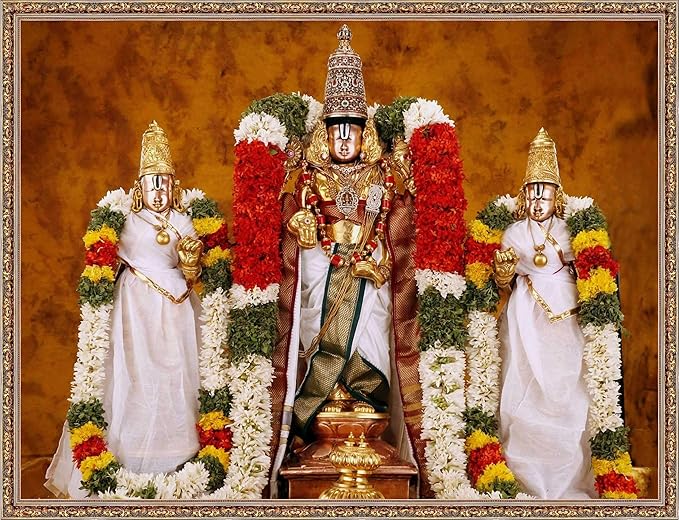 Sri Venkateshwara Swamy with Sridevi and Bhudevi — temple emblem